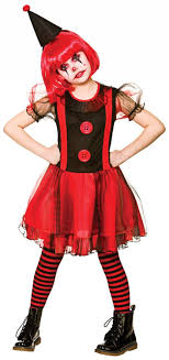 Details About Freaky Clown Girls Fancy Dress Halloween Scary Horror Circus Childs Kids Costume