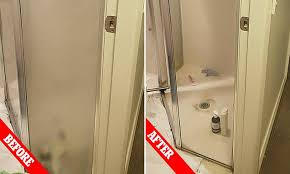 Scum Covered Shower Glass Door
