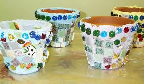 Mosaic Flowerpots Craft For Kids From