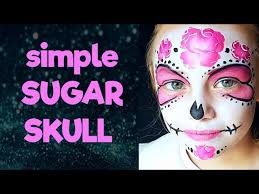 simple sugar skull face painting you