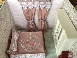 dolls house embroidered bedding with