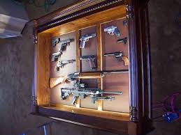 Amish Custom Crafted Pistol Long Gun Display Amish Custom Gun Cabinets