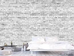 Old Brick Wall Mural Light Black And