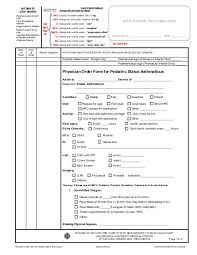 Physician Order Form For Pediatric Status Asthmaticus