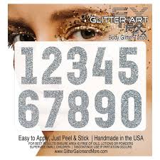 Buy Number Glitter Tattoo Stickers In