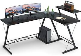 Selling as need a sit/stand desk. L Shaped Desk Home Office Desk With Round Corner Coleshome Computer Desk With Large Monitor Stand Pc Table Workstation Black Buy Online At Best Price In Uae Amazon Ae