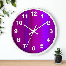 Pink And Purple Wall Clock Abstract