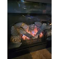 Gas Fireplace Glowing Embers Rock Wool
