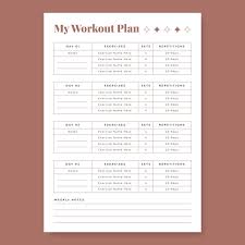 aesthetic elegant my workout planner