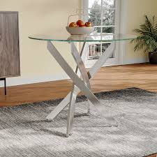 Modern Clear Glass Round Dining Table