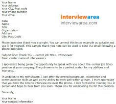 Phone Interview Thank You Letter Example Interviewarea Com