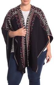Embroidered Poncho Plus Size