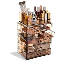 clear makeup organizer with brush