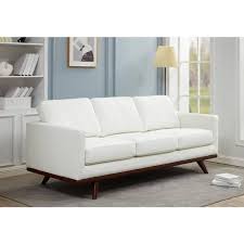 faux leather modern rectangle sofa