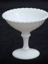 Old English Hobnail Pattern Milk Glass