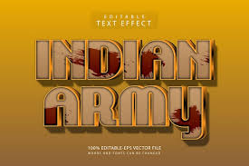indian army editable text effect 3