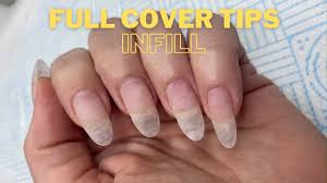 full cover tips infill gel nails