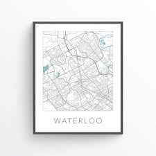 Waterloo Map Print Waterloo On Waterloo