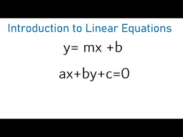 Introduction To Linear Equations