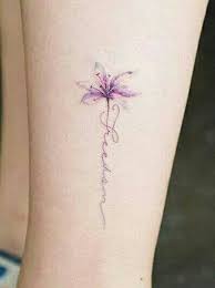 Water Color Flower Freedom Stem Tattoo Tetování Peříčka Barevné
