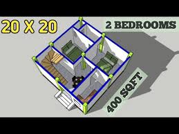 20x20 House Plan With 3d Elevation