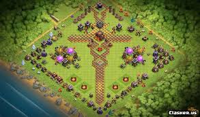 This will help a lot in defending base against different air attacking strategies also, due to the ring design attacking troops first clear the all the structure around the core compartment to get the town hall. Town Hall 10 Th10 Sword Fun Base With Link 7 2019 Hybrid Base Clash Of Clans Clasher Us