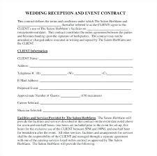 Wedding Planner Contract Template Reservation Contract