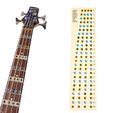 4 String Bass Fretboard Fret Notes Stickers Neck Key Maker