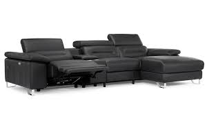 monaco reclining leather sectional with