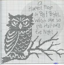 Halloween Owl Cross Stitch Pattern 2 Cross Stitch Owl