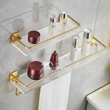 Modern Gold Bathroom Shelves Acrylic