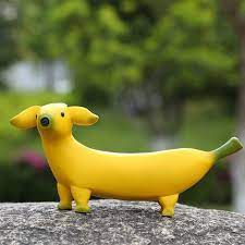 Cute Banana Dog Garden Statues