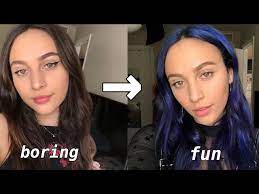 brown to blue hair transformation you