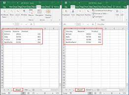 compare two worksheets in same workbook