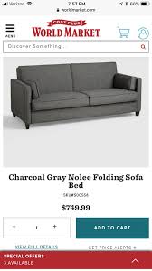 charcoal grey nolee folding sofa bed