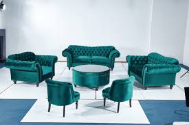 chesterfield green velvet couch living