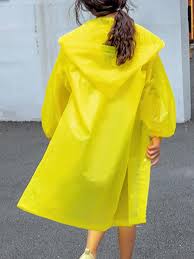 1pc Solid Hooded Reusable Yellow