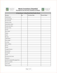 Household Inventory Checklist Template For Insurance Violeet