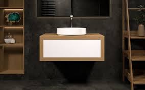 90 Stone And Wood Bathroom Vanity