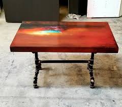 Burnt Orange Coffee Table Art Deco Side