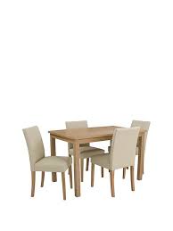 Dining table and 4 chairs set round table small dining table kitchen lounge uk. Home Essentials Primo 120 Cm Dining Table 4 Faux Leather Chairs Very Co Uk