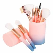 plastic 12 pcs makeup brush sets for