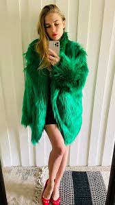 Crazy Green Faux Fur Coat
