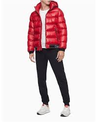Solid Zip Logo Band Puffer Jacket
