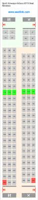 Spirit Airways Airbus A319 Seating Chart Updated December