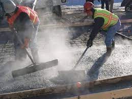 Pouring Curing Of Concrete In The