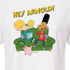 Hey Arnold! - Arnold, Gerald, and Abner - Juniors Cropped Cotton Blend  T-Shirt - Walmart.com