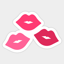 pink kisses lips y lips sticker