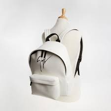 giuseppe zanotti white leather backpack
