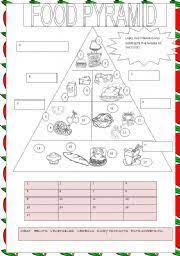 Number of groups a food guide pyramid is divided into. Food Pyramid Worksheets